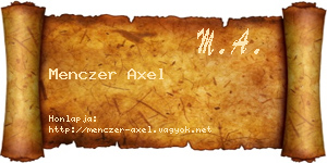 Menczer Axel névjegykártya
