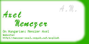 axel menczer business card